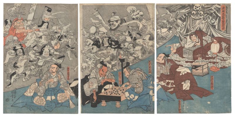 国芳「源頼光公館土蜘作妖怪図」