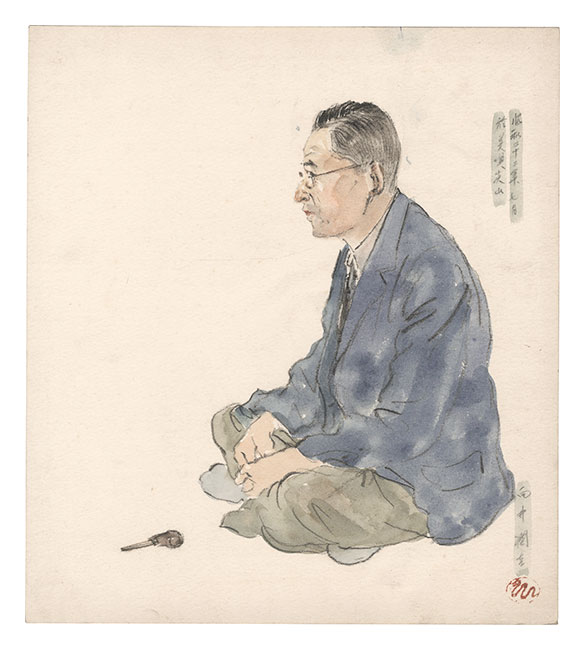 向井潤吉「自筆画色紙」