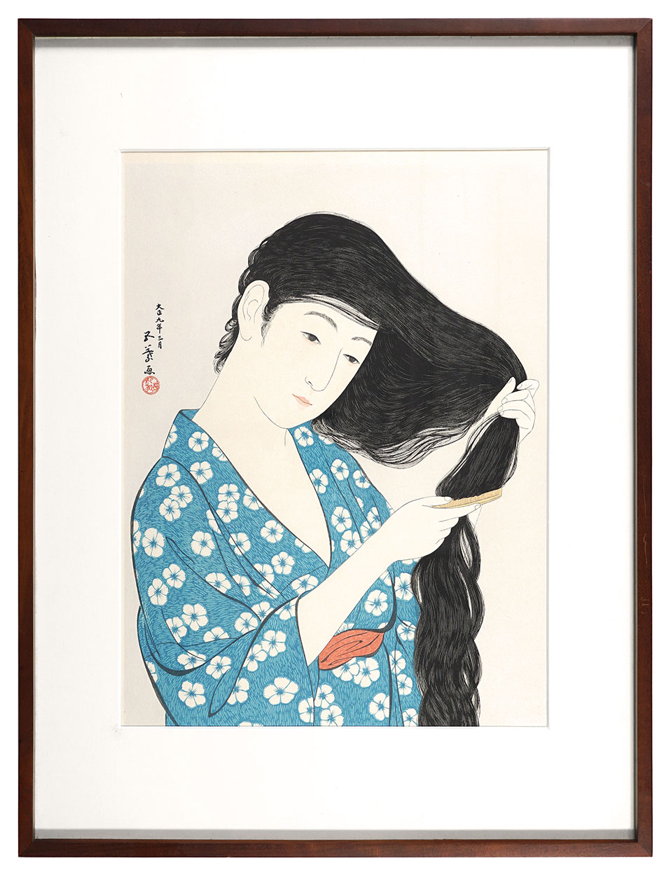 橋口五葉「髪梳ける女【復刻版】」