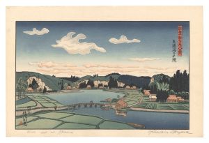 奥山儀八郎「能登新七尾八景　赤浦潟の夕照」
