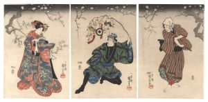 Kuniyoshi / Kabuki Play: Kumite Mimasu Soga no Hatsuyume [綬三升曽我初夢]