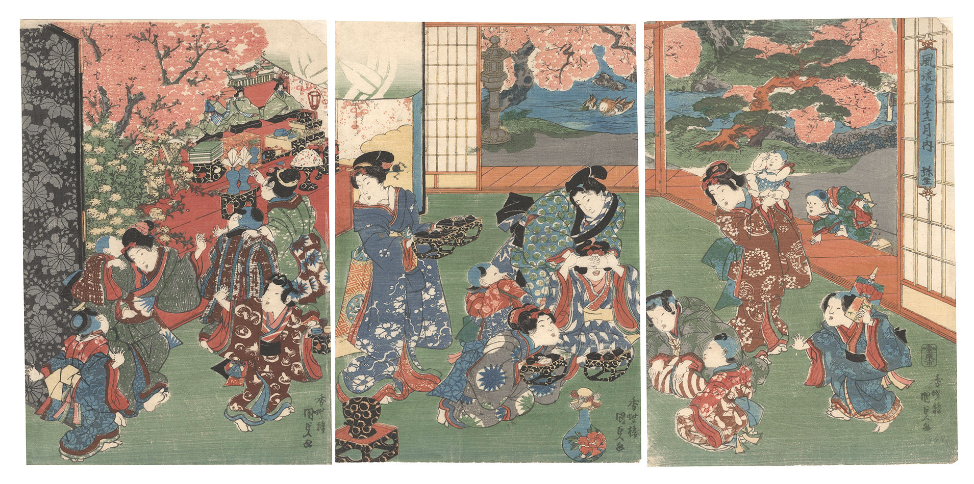 Kunisada I “Fashionable Twelve Months of Old and New Customs / The Third Month”
