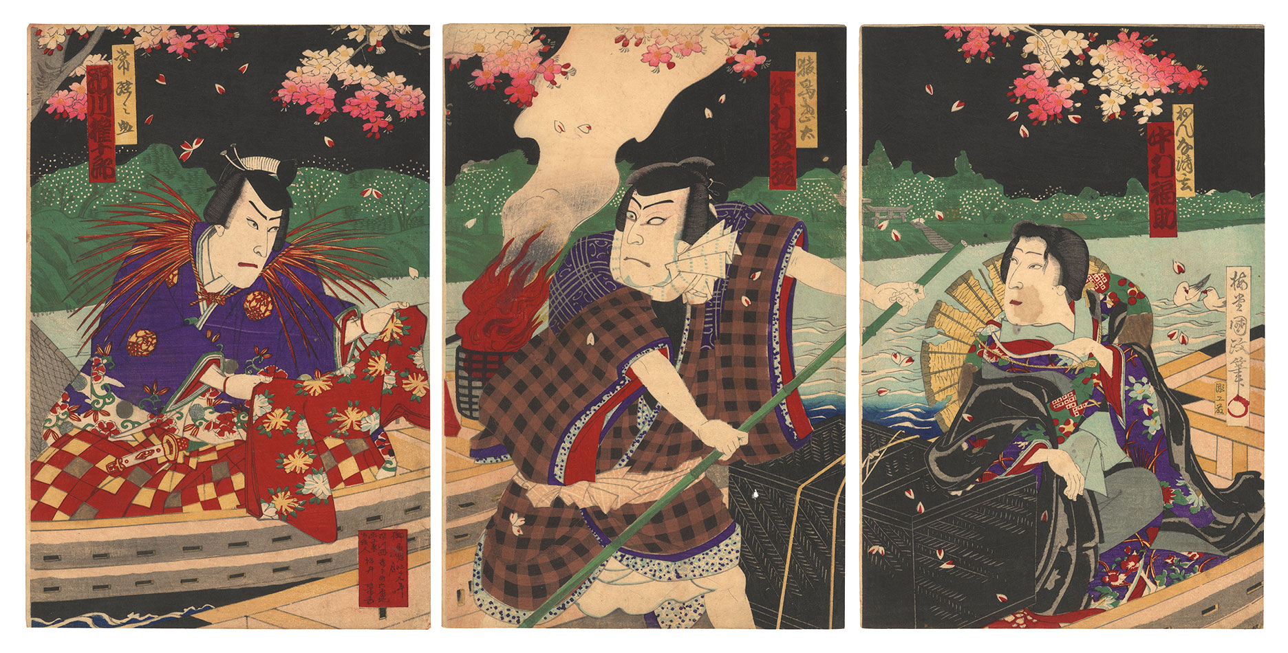 Kunimasa IV “Kabuki Play: Shin-Kiyomizu Hana no Goshozome”