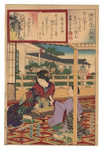 Kunichika / Thirty-six Selected Flowers of Elegance / Saigu no Nyogo [潤色三十六花撰　斎宮女御]