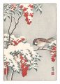 Nanten Bush and Sparrows in Sn......