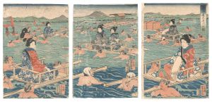 Yoshikazu / The O'i River, Tokaido [東海道大井川之図]