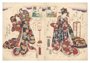 Toyokuni III / Fifty-four Chapters of Genji / Otome and Hatsune [源氏五十四帖　乙女 初音]