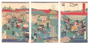 Hiroshige IV / The Shokon Shrine on Kudanzaka Hill in Tokyo [東京九段坂上招魂社之図]