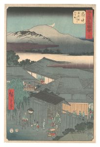 五十三次名所図会　二十 府中 安部川みろく弐丁町