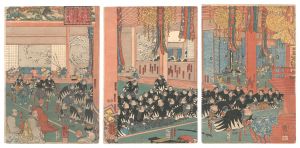 大星良金ヲ始四十余人の義士本意を達し万昌山円覚寺引取焼香図