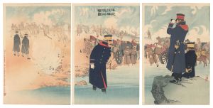 Kiyochika / Illustration of the Attack at Niuzhuang [牛荘攻撃砲陣之図]