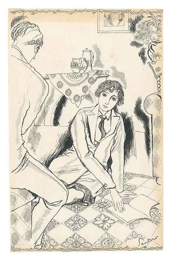 岩田専太郎「自筆画稿」