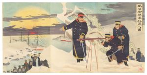 Kiyochika / Advance Disposition of Troops at Weihaiwei [威海衛進軍配置之図]