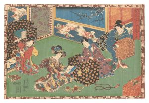 Toyokuni III / Magic Lantern Slides of That Romantic Purple Figure / No. 17 [其姿紫の写絵　十七]