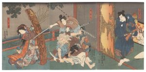 Toyokuni III / Kabuki Play: Kotoba no Hana Momiji no Yozakari [詞花紅成盛]