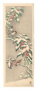 雪中南天に雀（仮題）