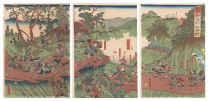 Yoshitora / The Battle in the Mountains of Yoshino in the Taiheiki [太平記吉野山合戦]