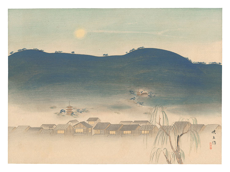 松岡映丘「東山の夜色」