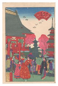 Yatabe Tajuro / Famous Places in Tokyo / Inside Niomon Gate, Senso-ji Temple at Kinryuzan [東京名所之内　金龍山浅草寺仁王門内之景]