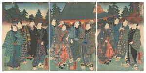 Kuniyoshi / Pilgrimage to the Kannon Temple in Asakusa [浅草寺観世音詣]