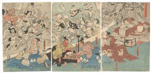 国芳「源頼光公館土蜘作妖怪図」