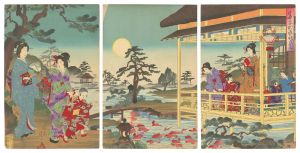 延一「富家別荘秋月見」