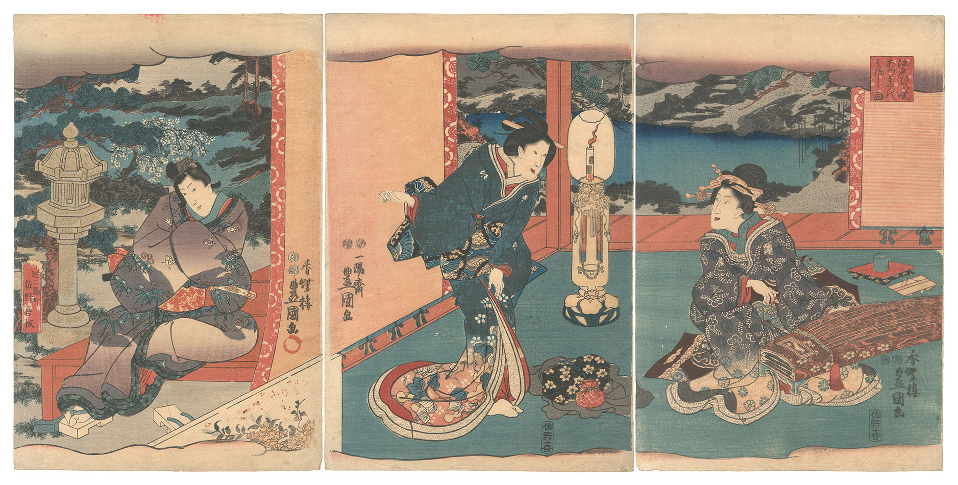 Toyokuni III “Eastern Magic Lantern Slides in Edo Purple”