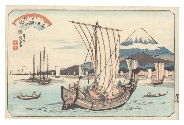 英泉「江戸八景　芝浦の帰帆」