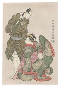 写楽「桂川月思出 四世岩井半四郎と三世坂東彦三郎【復刻版】」