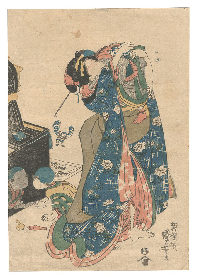 Kuniyoshi “Children and a Beauty (tentative title)”