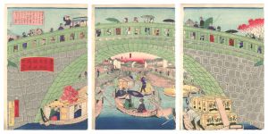 Hiroshige III / Famous Place in Tokyo: View of Ryogoku from Asakusa Bridge [東京名勝浅草橋従両国之景]