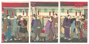 Kunichika / Maguchi Nijugoken Okuyuki Sanjukken amari Shintomiza Honfushin Shuttai no Zu [間口廾五間奥行卅間余 新富座本普請出来之図]