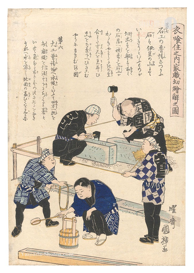 国輝二代「衣喰住之内家職幼絵解之図　第六 第七」
