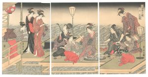 Toyohiro / Twelve Months by Two Artists, Toyokuni and Toyohiro / The Sixth Month, a Triptych【Reproduction】 [豊国豊広両画十二候　六月 三枚続【復刻版】]