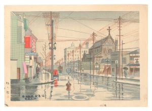 New Twelve Views of Kyoto / Light Rain at Dawn, Kawaramachi 
