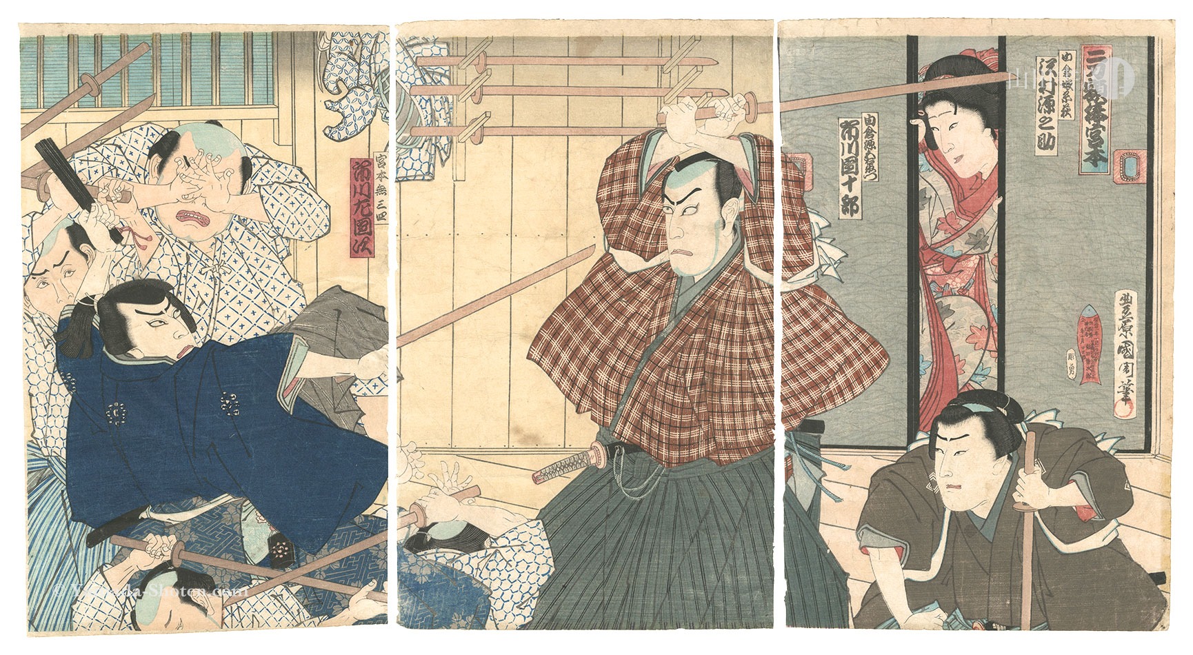 Kunichika “Kabuki Play: Nito no Gaku Aguru Miyamoto”