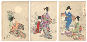 周延「千代田の大奥　月見之宴」