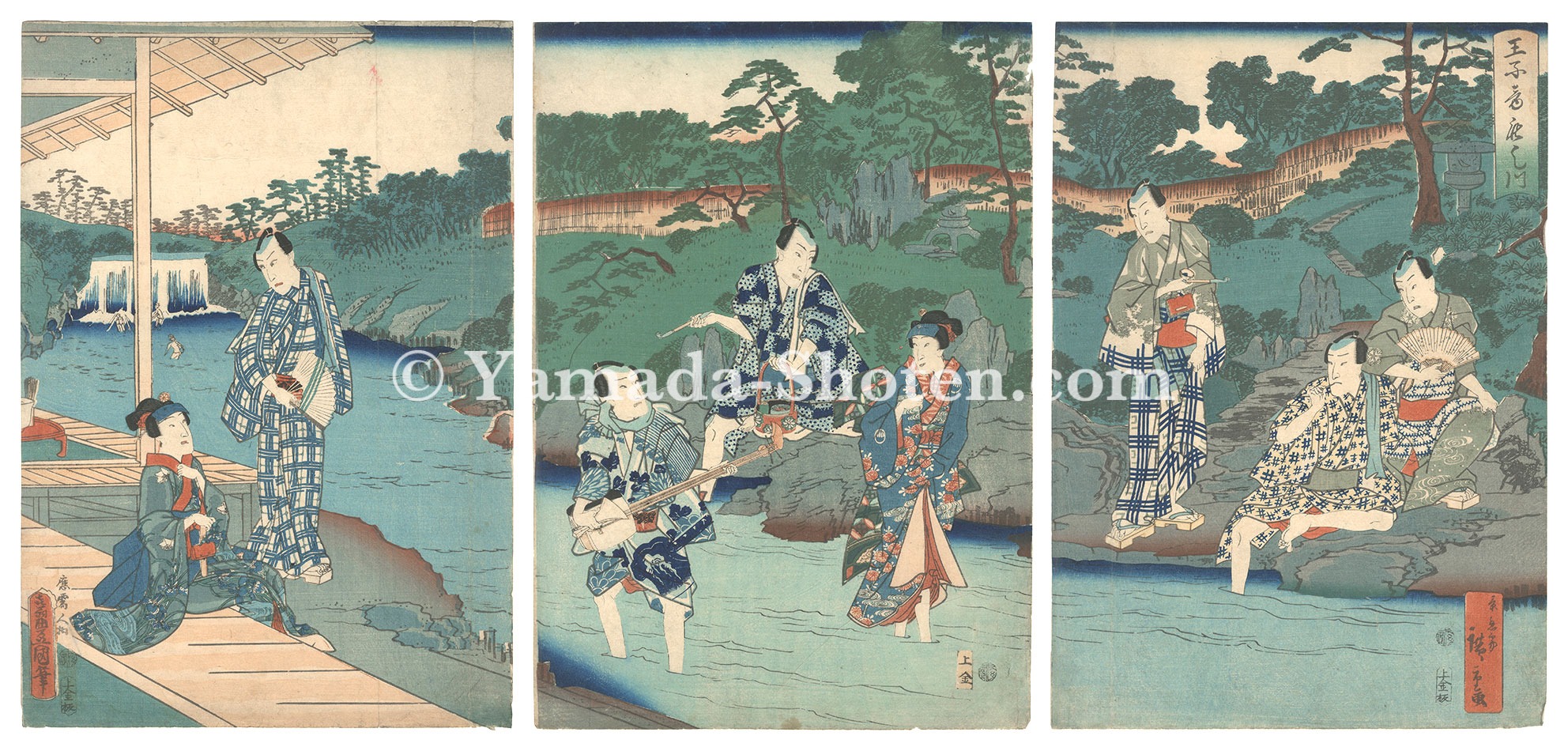 Toyokuni III and Hiroshige II “The Otonashi River at Oji”