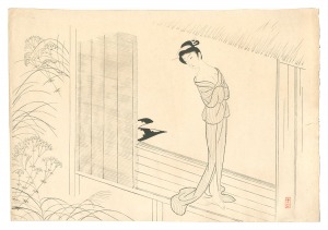 Komura Settai / Miss Osen - On the Verandah