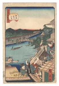 Comical Views of Famous Places in Edo / No. 33: View of the Myoken Temple in Yanagishima