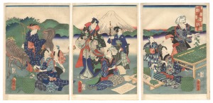 Kuniaki II / Young Murasaki's Silkworm Cultivation [若紫蚕の養]