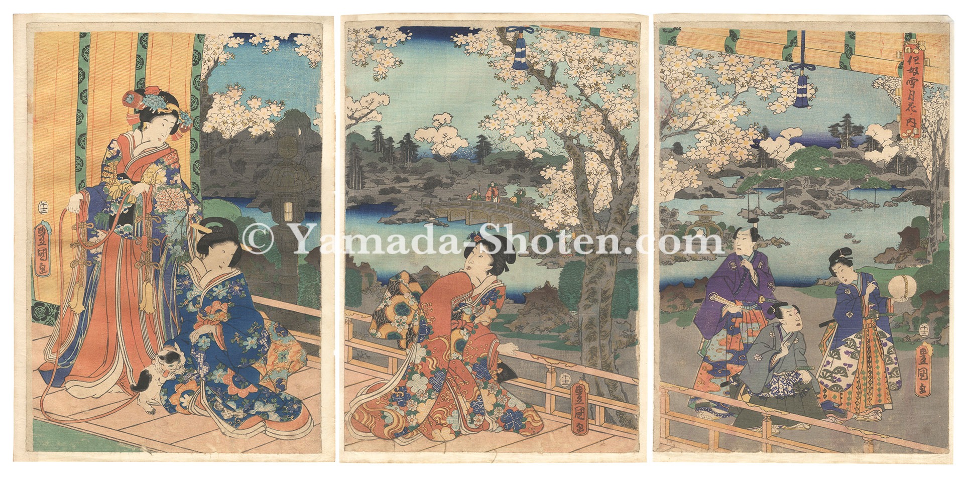 Toyokuni III “Snow, Moon and Flowers”