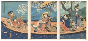 Toyokuni III / A Popular Selection of Six Flowers / Weeping Cherry [風流六花撰ノ内　糸桜]