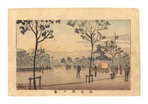 安治（探景）「東京真画名所図解　浅草橋夕暮」
