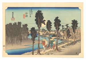 広重初代「東海道五十三次（保永堂版）　沼津 黄昏図【復刻版】」