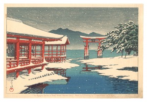 <strong>Kawase Hasui</strong><br>The Miyajima Shrine in Snow