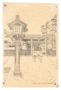 <strong>Noel Nouet</strong><br>Meiji Shrine (key block print)