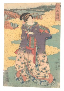 <strong>Kunisada I</strong><br>Bridges in Edo / Ryogoku Bridg......