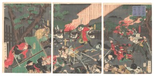 国輝二代「富士裾野曽我兄弟報讐之図」