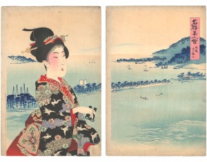 Beautiful Women in Scenic Places / Amanohashidate, Tango Province